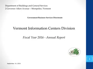 Vermont Department of Buildings and General Services Annual Report 2016