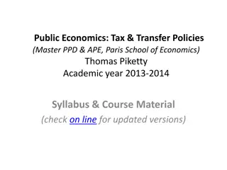 Master Course in Public Economics: Tax & Transfer Policies with Thomas Piketty
