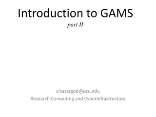 GAMS Sets and Data Assignment Examples