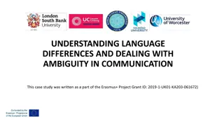 Coping with Ambiguity in Intercultural Communication