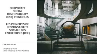 Principles of Corporate Social Responsibility (CSR) and Sustainable Development (SD)
