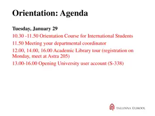 International Student Orientation and Academic Information at University