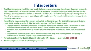Qualified Interpreter Services and Restraint/Seclusion Policy in Healthcare