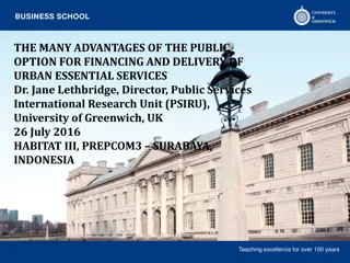 Advantages of Public Financing and Delivery of Urban Essential Services