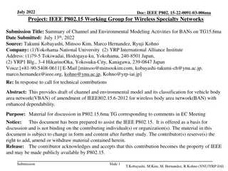 Channel and Environmental Modeling Activities for Wireless Specialty Networks