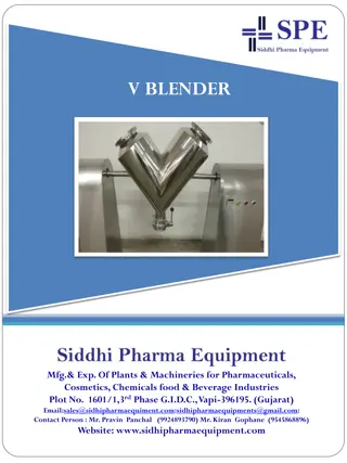 V Blender Equipment for Pharmaceutical and Food Industries