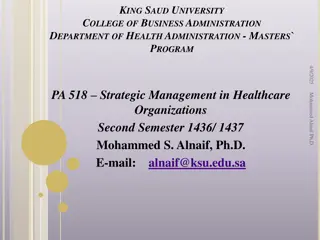 Market Structure and Strategy in Healthcare Organizations