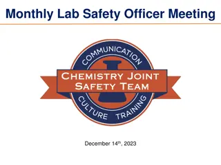 Monthly Lab Safety Officer Meeting Highlights