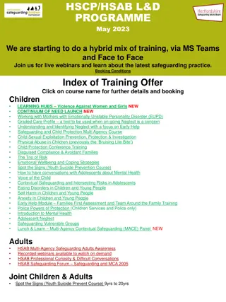 Latest Safeguarding Training Programme - May 2023