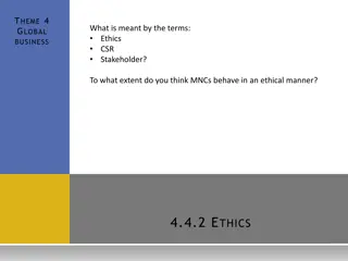 Ethics, CSR, and Stakeholders in Global Business