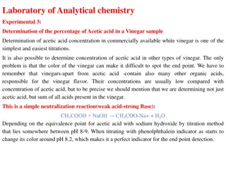 Analytical Chemistry Experimental: Acetic Acid Percentage Determination in Vinegar Sample