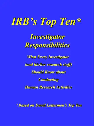 Investigator Responsibilities in Human Research Activities