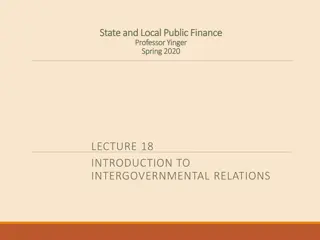 Intergovernmental Relations in State and Local Public Finance