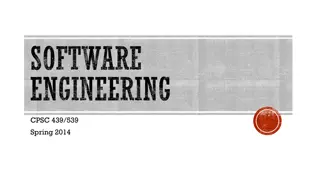 Software Engineering - Spring 2014 Overview