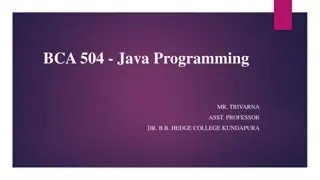 BCA 504 - Java Programming