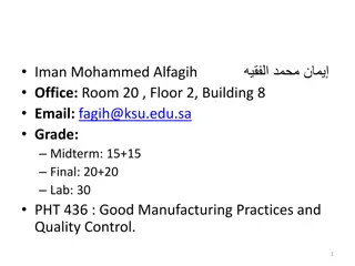 Quality Assurance in Good Manufacturing Practices (GMP)