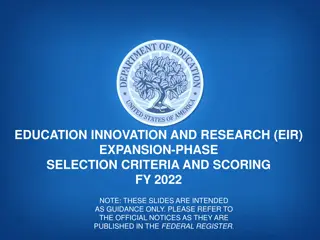 EIR Expansion Phase Selection Criteria and Priorities