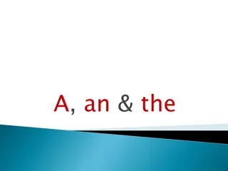 Usage of Articles: A, An, The
