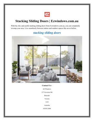 Stacking Sliding Doors Ezwindows.com.au
