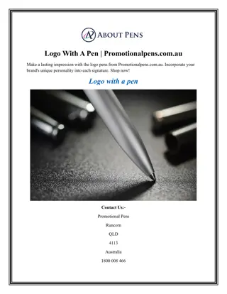 Logo With A Pen  Promotionalpens.com.au
