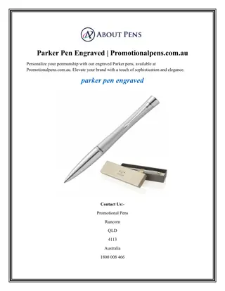 Parker Pen Engraved Promotionalpens.com.au