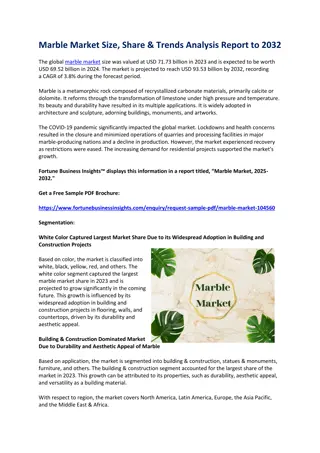 Marble Market Size, Share &  Market Size, Share & Trends Analysis Report to 2032