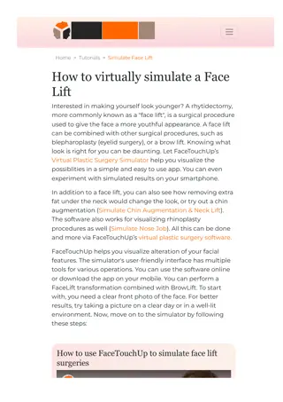 FaceTouchUp | Plastic Surgery Simulator & Rhinoplasty Morphing Software