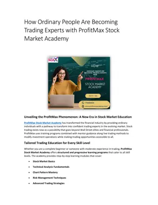 How Ordinary People Are Becoming Trading Experts with ProfitMax Stock Market Academy