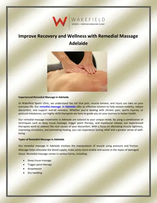 Improve Recovery and Wellness with Remedial Massage Adelaide
