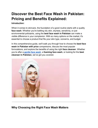 Discover the Best Face Wash in Pakistan Pricing and Benefits Explained