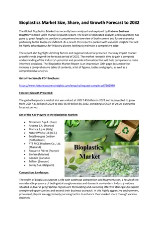 Bioplastics Market Size, Share, and Growth Forecast to 2032