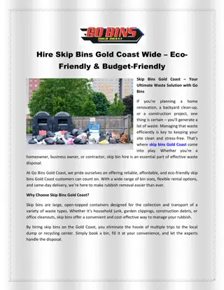 Hire Skip Bins Gold Coast Wide – Eco-Friendly & Budget-Friendly