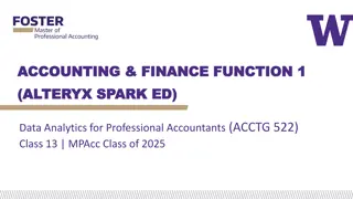 Data Analytics in Accounting and Finance: Alteryx SparkEd Tools and Cases