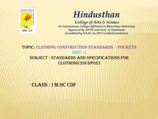 Clothing Construction Standards - Pockets Unit Overview