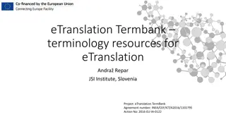 eTTB Project: Collecting Bulgarian Terminological Resources for eTranslation