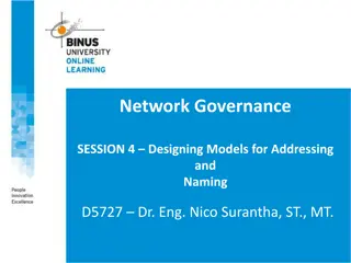 Designing Models for Addressing and Naming in Network Governance