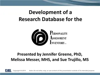 Research Database Development for Personality Assessment Inventory Studies