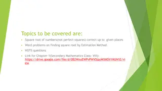 Advanced Square Root Concepts and Problem Solving for Class VIII Math Students