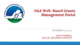 OAA Web-Based Grants Management Portal Overview