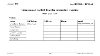 Context Transfer in Seamless Roaming Discussion - IEEE 802.11-24/1824r1