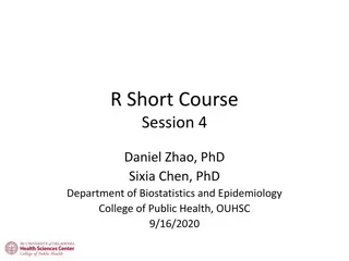 Short Course Session 4: Random Distributions and Statistical Tests