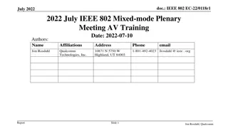 IEEE 802 EC-22/0118r1 July 2022 Meeting Summary