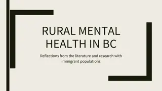 Insights into Rural Mental Health and Immigrant Populations in BC