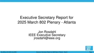 IEEE Executive Secretary Report for March 2025 Plenary in Atlanta