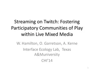 Fostering Participatory Communities of Play on Twitch: A Study Overview
