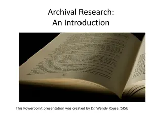 Archival Research: Locations and Sources in San Jose
