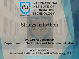 Working with Strings in Python - Features and Examples