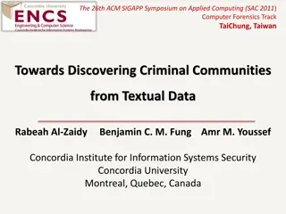 Criminal Communities Discovery Through Textual Data Analysis at ACM SAC 2011