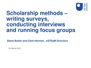 Scholarship Methods: Writing Surveys & Conducting Interviews