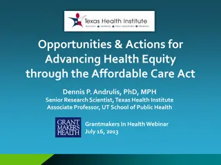 Advancing Health Equity through the Affordable Care Act